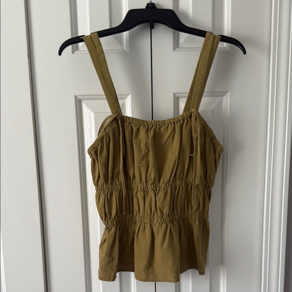 Universal Thread Olive Green Peasant Blouse Tank Small